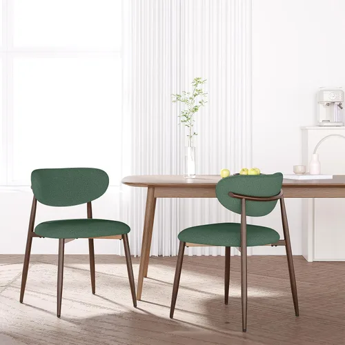 Miniatura 29 de MALOL Juego de 2 sillas de comedor, sillas de cocina con respaldo curvado con patas de metal y almohadillas antideslizantes, silla de comedor