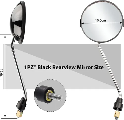 Miniatura 3 de 1PZ - Espejos retrovisores universales de 0.315 in para motocicleta de 50 cc ciclomotor Tomos A35 Sprint Targa LX TT Colibr GY6 150cc 250cc 157QMJ
