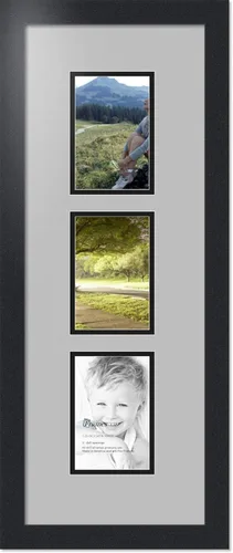 Miniatura 137 de ArtToFrames Marco de fotos tipo collage con estera doble con 3 aberturas de 5x7 y marco negro satinado Uva