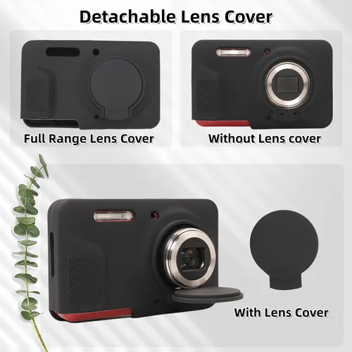 Miniatura 4 de Funda para Kodak PIXPRO FZ55, accesorios FZ55, funda protectora de silicona suave con tapa de lente extraíble, viene con 2 protectores de pantalla