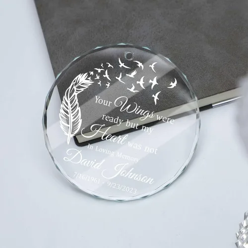 Miniatura 5 de Adorno de cristal conmemorativo personalizado – Pérdida de papá, mamá, tío, regalo de condolencia de condolencia, en memoria amorosa, recuerdo