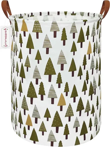 QUEENLALA Cesta de Almacenamiento Grande, Cesta de Lavandería/Baño/Decoración del Hogar/Cesta Redonda Plegable de Almacenamiento, Cesta para Niños y