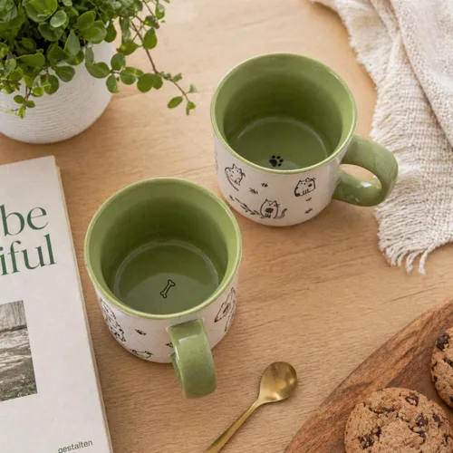Miniatura 8 de AmorArc Juego de 2 tazas de café de cerámica grandes de 22 onzas, tazas de gran tamaño con mango grande para hombres, mujeres, papá, mamá, taza