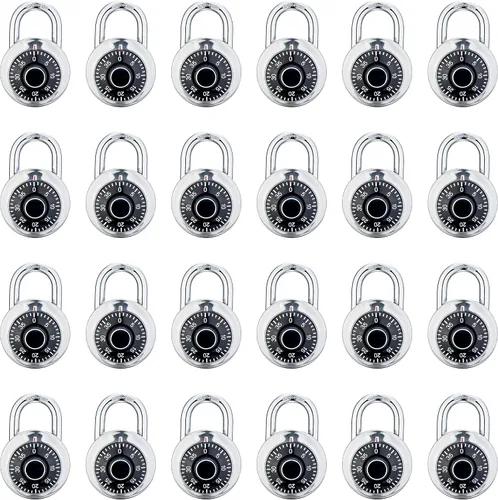 Miniatura 12 de Lock 1 paquetes de cerradura de combinación para casilleros de gimnasio y escuela, candado de combinación segura Mini cerradura de combinación Negro