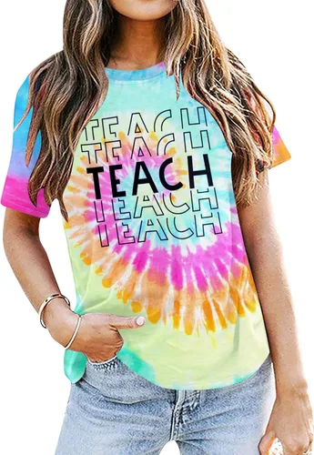 Camisetas de profesor para mujer, camisetas de regreso a clases, camisetas divertidas para enseñar en el jardín de infantes, camisetas casuales de