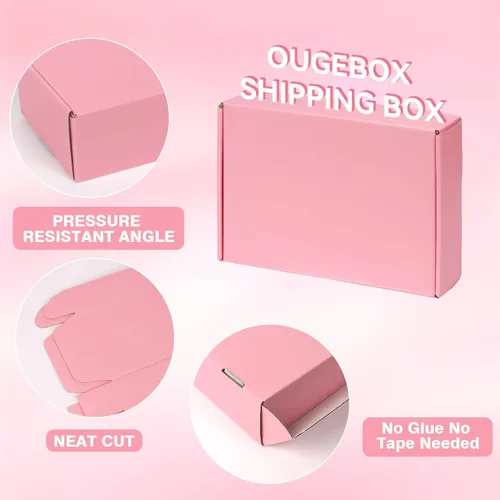 Miniatura 4 de Paquete de 30 cajas de envío pequeñas de 6 x 4 x 1.6 pulgadas, cajas de cartón corrugado rosa para embalaje, envío y correo para pequeñas empresas