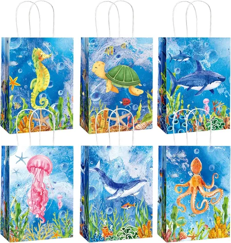 Miniatura 7 de Outus 24 bolsas de regalo de fiesta de dinosaurios, bolsas de regalo de fiesta de dinosaurio con asa para niñas y niños, temática de dinosaurios