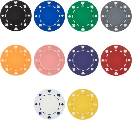 Miniatura 5 de Paquete de 100 fichas de póquer adecuadas, juego de fichas de calidad de casino de 0.41 oz, fichas de póquer en blanco no denominadas, perfectas