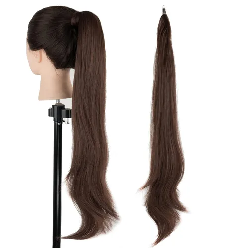 Miniatura 7 de IMISSU Extensión de pelo de cola de caballo flexible Colas de caballo Hairpieces (Piano Rubio Sucio)