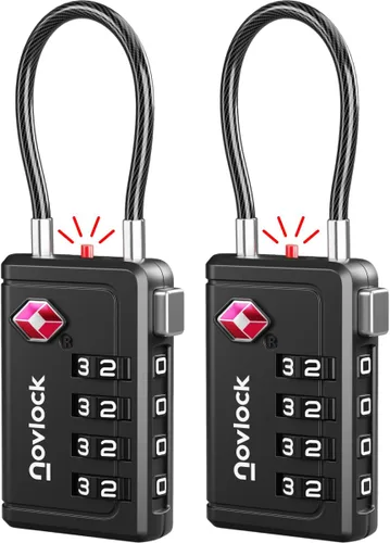 Miniatura 24 de Cerradura de equipaje aprobada por la TSA Indicador de inspección, combinación de 4 dígitos, aleación de zinc duradera para maletas, mochilas