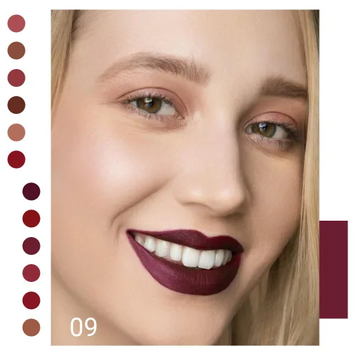 Miniatura 3 de evpct 1 pieza conjunto de lápiz labial líquido mate de terciopelo sedoso rojo vino ciruela y brillo labial para mujeres de larga duración 24 horas