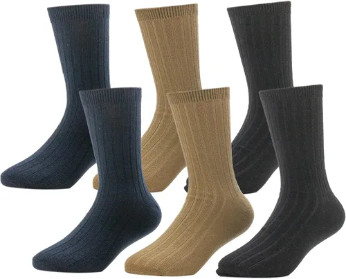Miniatura 11 de Vestido unisex de punto acanalado o plano para niños, calcetines uniformes color negro, azul marino y varios tamaños, de pequeño a grande