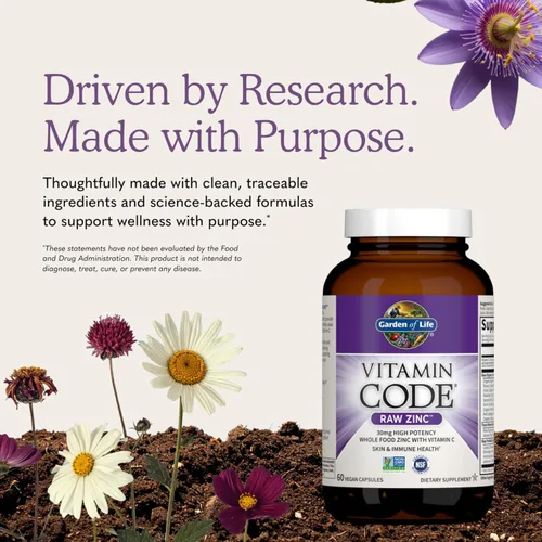 Miniatura 6 de Garden of Life Vitamina de zinc, suplemento alimenticio con vitamina C, vegano, 60 cápsulas