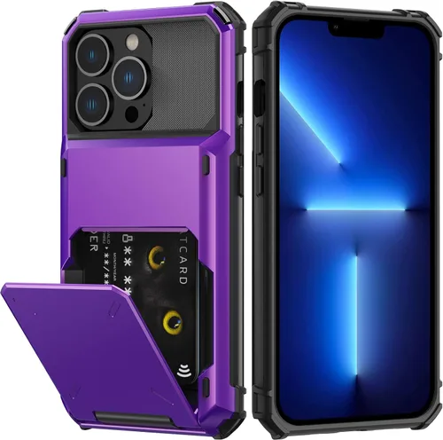 Miniatura 21 de Nvollnoe Funda para iPhone 13 con Portarjetas [Almacena 5 Tarjetas] Funda Cartera de Doble Capa Resistente de Servicio Pesado a Prueba de Golpes