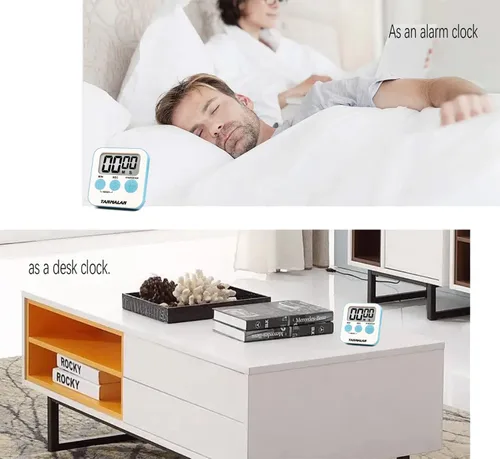 Miniatura 4 de Tanmalan Temporizador de Cocina para Cocina Alarma Fuerte, Pantalla Grande, Alarma Fuerte de Memoria Automática, Pantalla Grande, Botón Grande