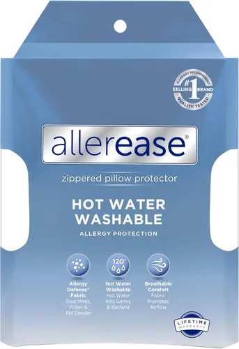 Miniatura 5 de AllerEase - Protector de almohada lavable con agua caliente, estándar/Queen, color blanco, 2 unidades (paquete de 6)