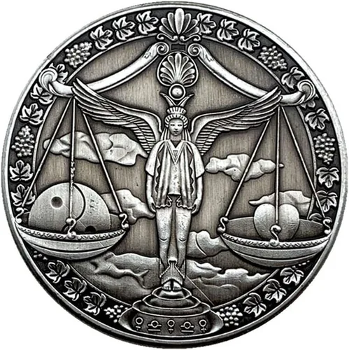 Miniatura 10 de Aomcisi Moneda creativa de doce constelaciones del zodiaco, monedas conmemorativas de plata antigua, decoración del hogar, manualidades, colección