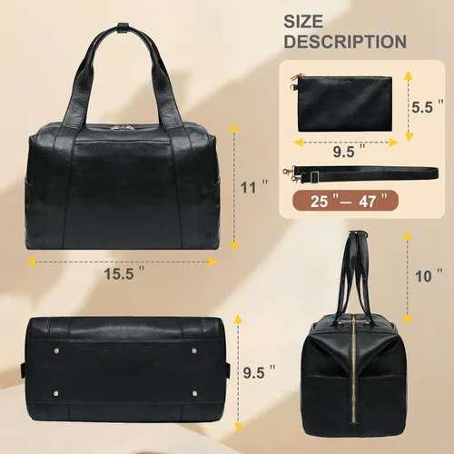 Miniatura 5 de miss fong Bolsa de pañales, bolsa de bebé, bolsa de pañales de cuero, bolsa de mano para bebé con 9 bolsillos, bolsa grande para mamá con bolso Negro