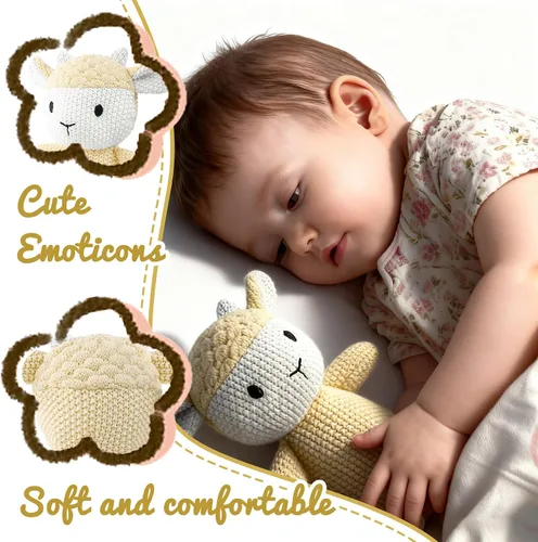 Miniatura 3 de Lindos animales de peluche de cordero de punto, animales de peluche de ganchillo y juguetes suaves. Lindas muñecas de animales pequeños, juguete