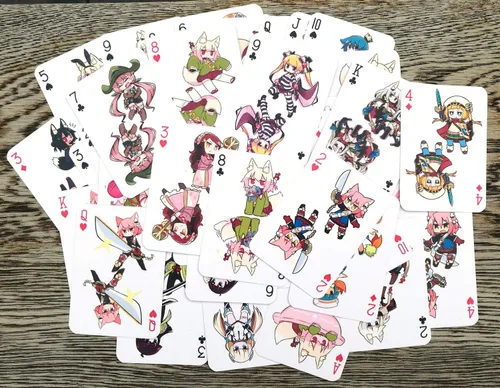 Miniatura 4 de Naipes de anime # Baraja de póquer 54 cartas todas diferentes # NAGA U Kawaii Anime Chibi Cute Manga