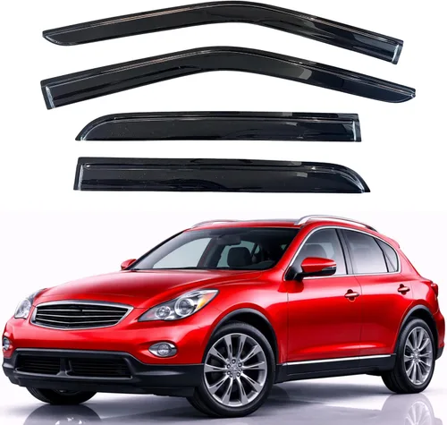 Miniatura 332 de KPY Visor de ventana compatible con Hyundai Tucson 2021-2025, 4 piezas de deflector de ventilación para ventana lateral, estilo Mugen, protector