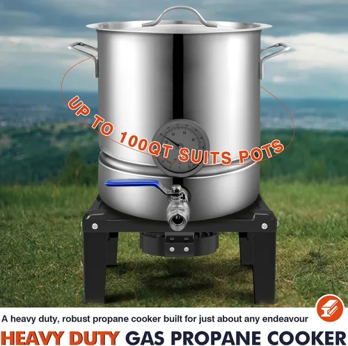 Miniatura 5 de Llamaviva - Estufa de propano de alta presión – Cocina de exterior resistente con regulador ajustable de 0-20 PSI y manguera de 4 pies – Estufa