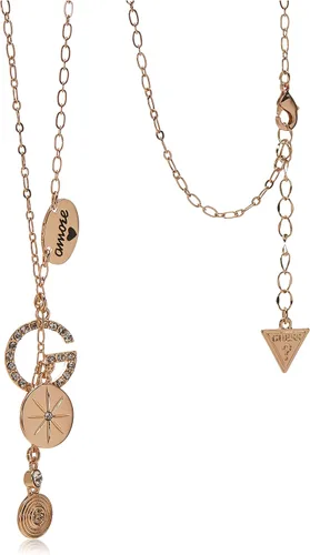 Miniatura 2 de GUESS "Basic" Collar en forma de Y lineal dorado Pave G, 16" + extensor de 2", Metal