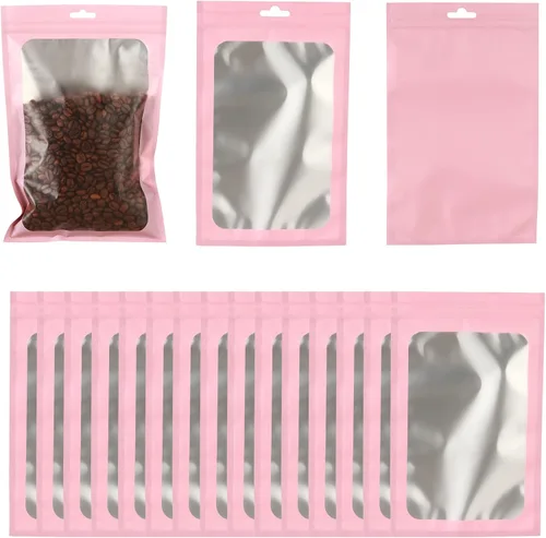 Miniatura 21 de 400 bolsas de Mylar resellables de 4 x 5 pulgadas, color negro, para almacenamiento de alimentos, bolsa resellable de Mylar con ventana transparente