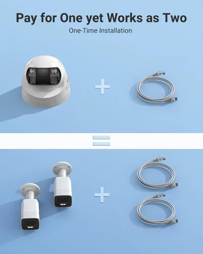 Miniatura 6 de ANNKE FCD600 Cámara de seguridad PoE para exteriores con lente dual de 180° de campo de visión, cámara de vigilancia IP de 6MP con soporte