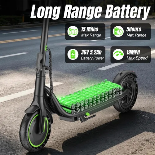 Miniatura 2 de Electric Scooter,350/500W Powerful Motor,15-28 Miles Long Range,Dual Braking System,19/22 Mph Speed,8.5/10" Foldable E Scooter with Solid Tires