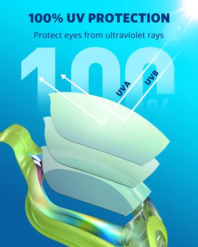 Miniatura 2 de Aegend - Gafas de natación, paquete de 2 gafas de natación sin filtraciones, para adultos, hombres, mujeres y jóvenes Rosa y verde