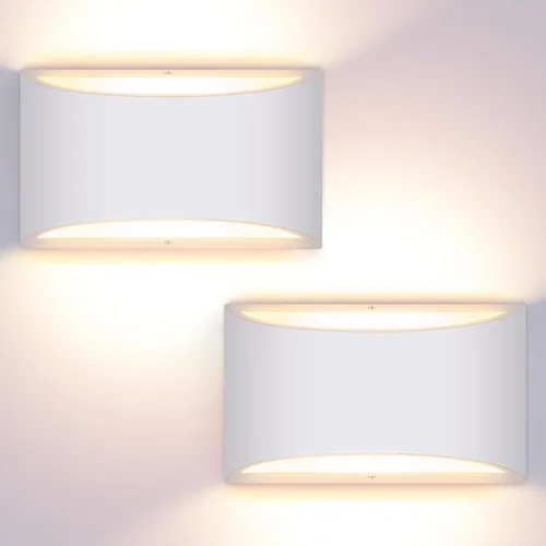 Miniatura 21 de Juego de 2 apliques de pared LED modernos negros con cable para interiores, luces de montaje en pared arriba y abajo, para sala de estar