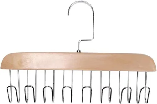 plplaaoo Gancho para colgar bolsas, ganchos para bolsas de hierro, colgador multifuncional, sin perforaciones, con 8 ganchos, madera y acero