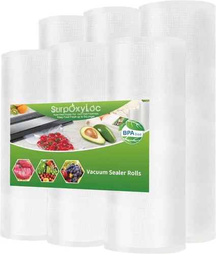 Paquete de 6 bolsas selladoras al vacío de alimentos de 8 x 20 pies (3 rollos) y bolsas selladoras al vacío de alimentos de 11 x 20 pies sin BPA,