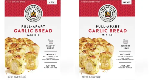 Miniatura 9 de King Arthur Baking Company - Kit de mezcla de pan de ajo extraíble de 15.25 onzas, mezcla para hornear, lista en 1 hora