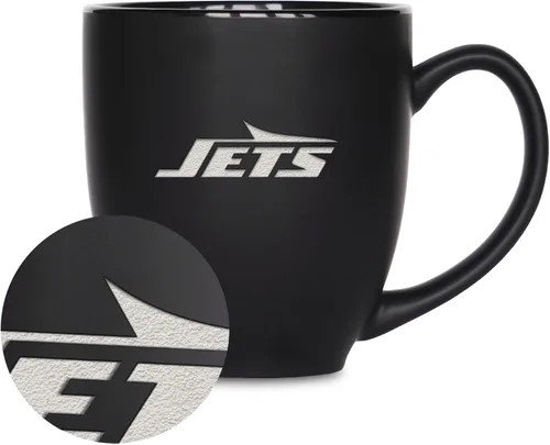 Miniatura 35 de Rico Industries Taza Bistro Mate Negra de Fútbol Americano NFL de 15 onzas - Para Bebidas Calientes o Frías - Logotipo del Equipo Grabado para una