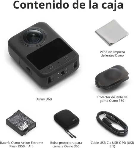 Miniatura 10 de DJI Osmo 360 Cámara Combo Estándar, Cámara de Acción Resistente al Agua de 360° con Imágenes de 360° de 1 Pulgada, Video 360° de 8K Nativo