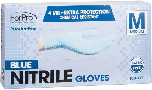 Miniatura 2 de ForPro Disposable Nitrile Gloves, Chemical Resistant, Powder-Free, Latex-Free, Non-Sterile, Food Safe, 4 Mil Azul
