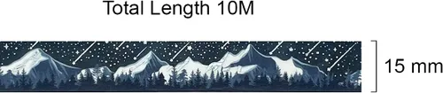 Miniatura 4 de allydrew Cinta adhesiva Washi de lámina dorada y plateada, 0.591 in x 32.8 ft, lluvia de meteoritos Ducha de meteoritos