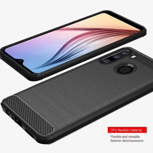 Miniatura 2 de Asuwish Funda compatible con Samsung Galaxy A21, protector de pantalla de vidrio templado y accesorios para celda, fundas delgadas de silicona suave