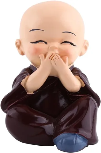 Miniatura 4 de 4 estatuas de monje Kongfu, adorno para tablero de instrumentos de automóvil, monjes de Buda de resina, manualidades, decoración
