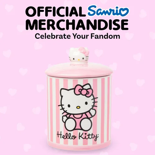 Miniatura 6 de Silver Buffalo Sanrio Hello Kitty Tazón de galletas diseño de gatito rosa tamaño mediano de cerámica Hello Kitty Waving (cerámica)