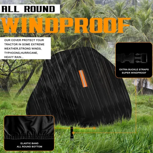 Miniatura 4 de Funda para cortacéspedes de montar impermeable para exteriores, fundas resistentes para tractor 600D anti-UV, ajuste universal para plataformas