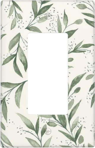 Miniatura 94 de Cubierta decorativa para interruptor de luz de eucalipto tostado, placa de pared de doble palanca, acuarela, hojas marrones, planta con cubierta