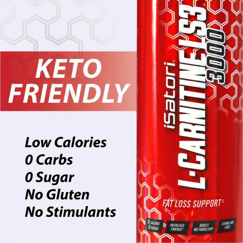 Miniatura 6 de iSatori L-Carnitina LS3 3000, L-Carnitina Líquida con Acetil L-Carnitina, L-Carnitina L-Tartrato, Pre Entreno Sin Estimulantes, Bajas Calorías, Sin