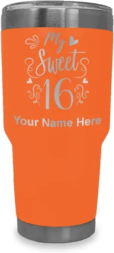 Miniatura 15 de LaserGram Taza aislada al vacío de 20 onzas, My Sweet 16, grabado personalizado incluido (gris)