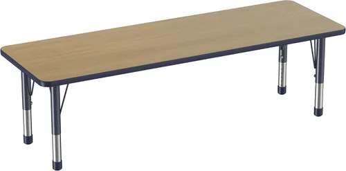 Miniatura 45 de FDP - Mesa rectangular para actividades escolares y aulas (24 x 36 pulgadas), patas gruesas para niños pequeños, altura ajustable de 15 a 24