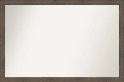 Miniatura 455 de Amanti Art Espejo de pared personalizado no biselado (24 x 27 pulgadas), marco estrecho de nogal chipre - varios tamaños personalizados - Espejo
