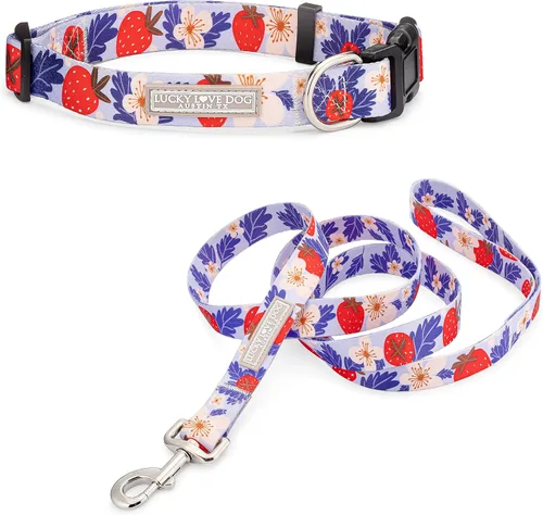 Miniatura 51 de Lucky Love Dog - Collar para perras pequeñas, diseño Blackbird de estampado alegre con flores de primavera y verano, talla XS