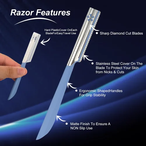 Miniatura 3 de Maquinilla de afeitar facial para mujer para depilación – Herramienta de dermaplaning Peach Fuzz Trimmer para mujer, removedor de pelo fino
